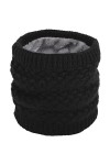 Cache-Cou Tricoté Homme et Femme Hiver Chaud Tube EcharpesTricot Tour De Cou Avec Double Polaire Tube Foulard pour Ski Moto B