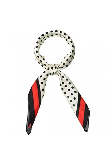 sourcing map 70cm Pois Carré Foulard Foulards Bandeau pour Femmes Gris jaune 70 * 70 cm / 27,56 * 27,56 pouces L * W 