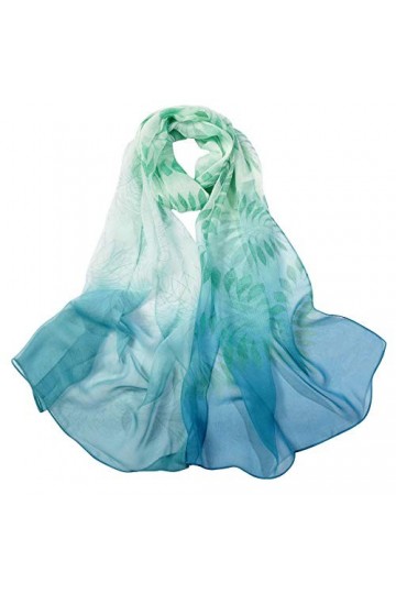 Digitek Foulard Femme Imprimé Légère Souple Écharpe en Soie Polyester Florale Châle Étole Longue Confortable pour Garder au C
