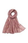 KAVINGKALY Écharpe de Mode pour Femmes Paillettes Or Rose Éléphant Imprimé Foulards Doux Léger Tendance Châle Wraps Peau Ros