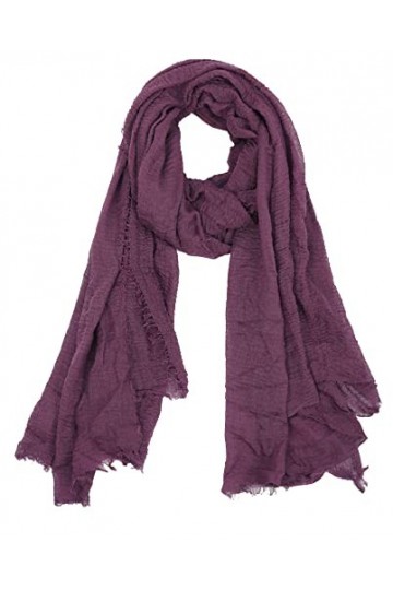Van Der Rich ® - Foulard Echarpe Froissé Cache Cou Homme Femme 40-Bordeaux, TU 