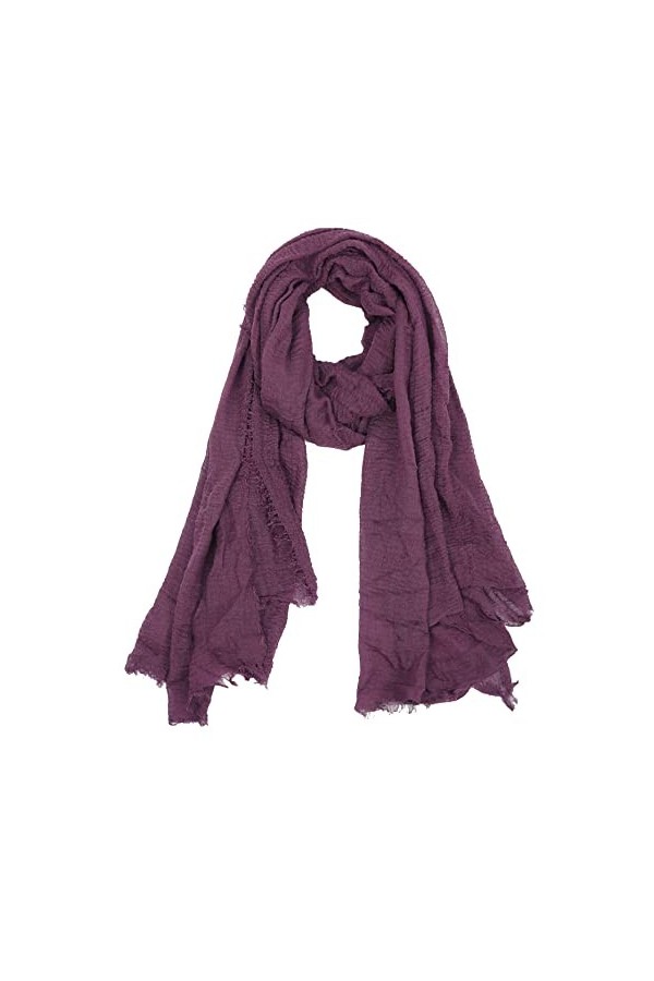 Van Der Rich ® - Foulard Echarpe Froissé Cache Cou Homme Femme 40-Bordeaux, TU 