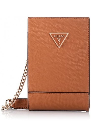 Guess Noelle Chit Chat Phone Bag Light Cognac