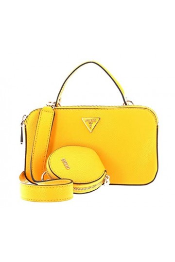 GUESS Eco Alexie Crossbody Top Zip Mustard