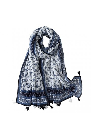 Godom Foulard triangulaire en coton pour femme - Écharpe dhiver moelleuse - Écharpe chaude pour femme - Imprimé tendance - C