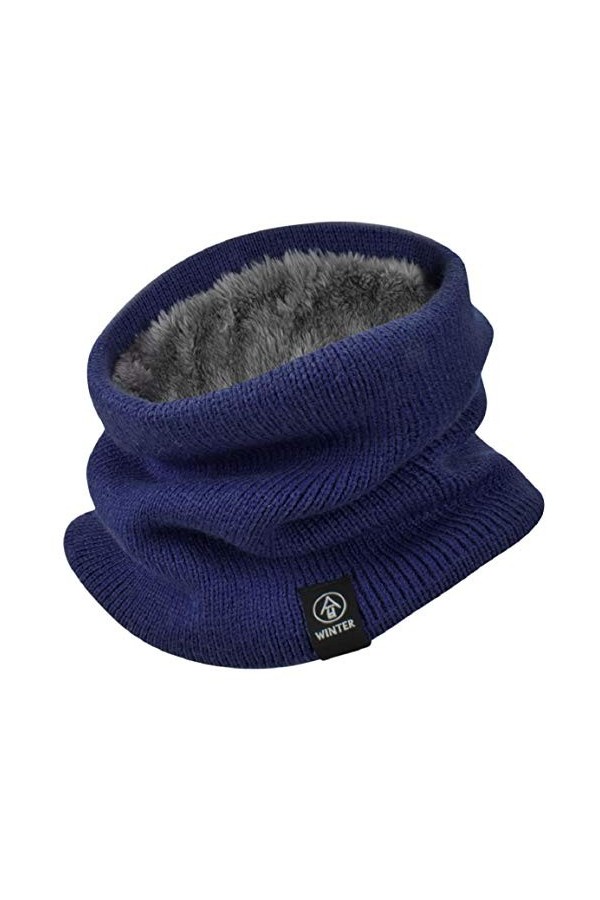 Yuson Girl Hiver Col Écharpe Femme et Homme Tour de Cou Chaud Tricot Foulard avec Doublé Polaire Cache-Col Epaisse Écharpe Tu