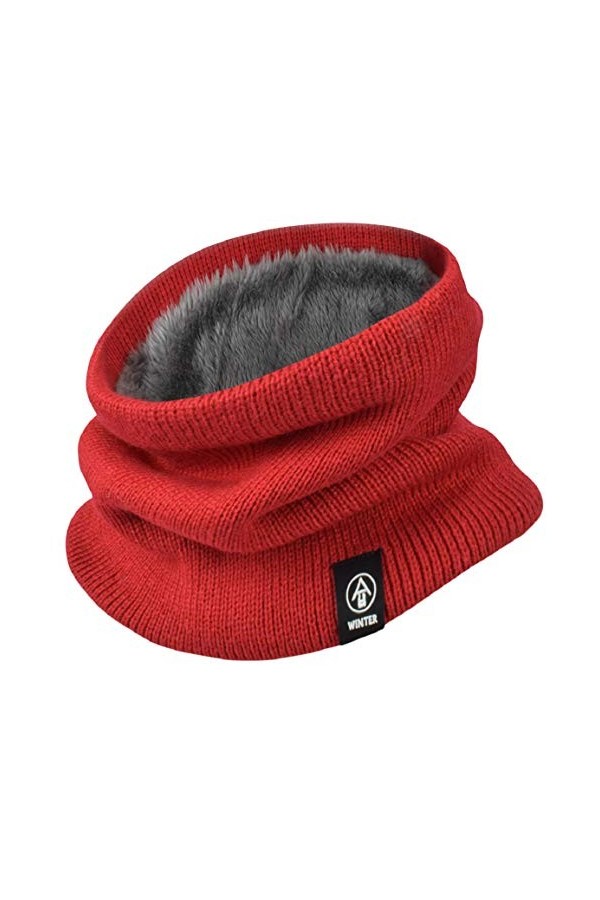 Yuson Girl Hiver Col Écharpe Femme et Homme Tour de Cou Chaud Tricot Foulard avec Doublé Polaire Cache-Col Epaisse Écharpe Tu