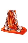 Foulard en soie pour femme - Grand carré Satin 90 cm - rouge - 89 cm