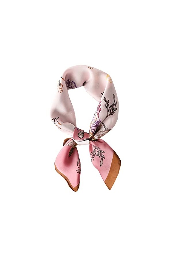 Ecroon XNQR Écharpe en soie rose, acrylique