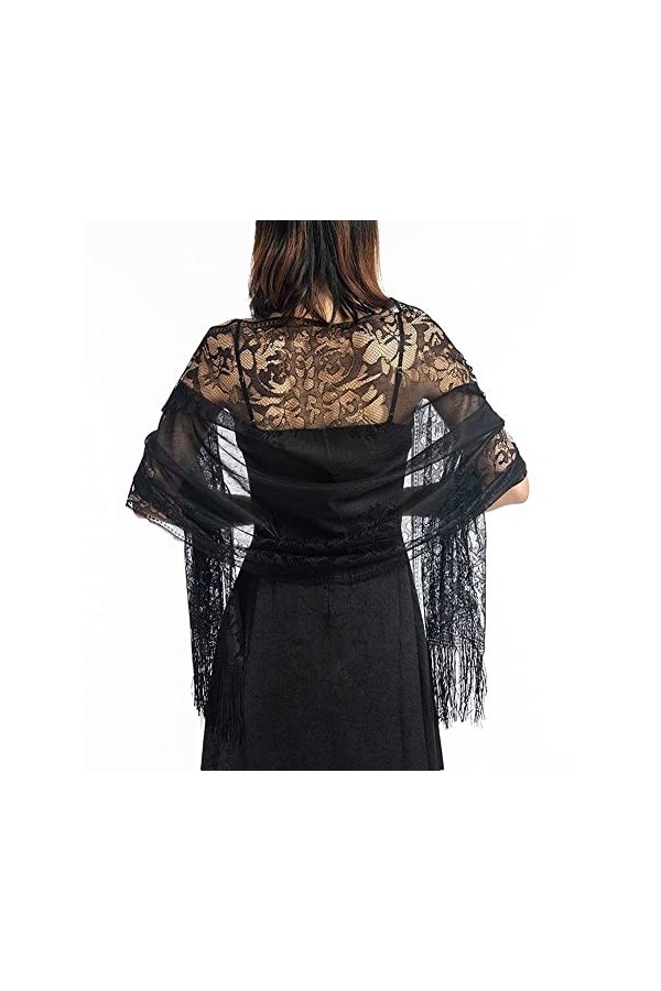 Femme Châles Etoles Echarpe Foulards en Dentelle Creuse Été Étole de Protection fes Épaules pour Mariages Mariée Bridemaids C