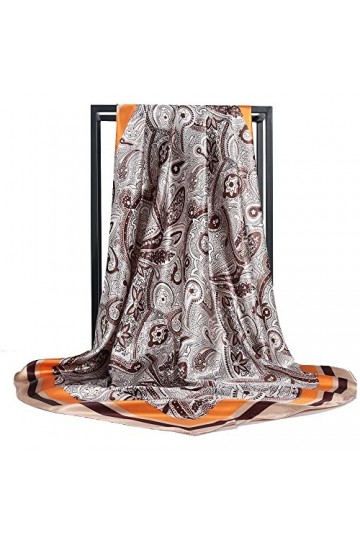 KOOYOL Foulard Carré de Soie Multi-motifs pour Femmes Accessoires Élégants Sentir soie Écharpes