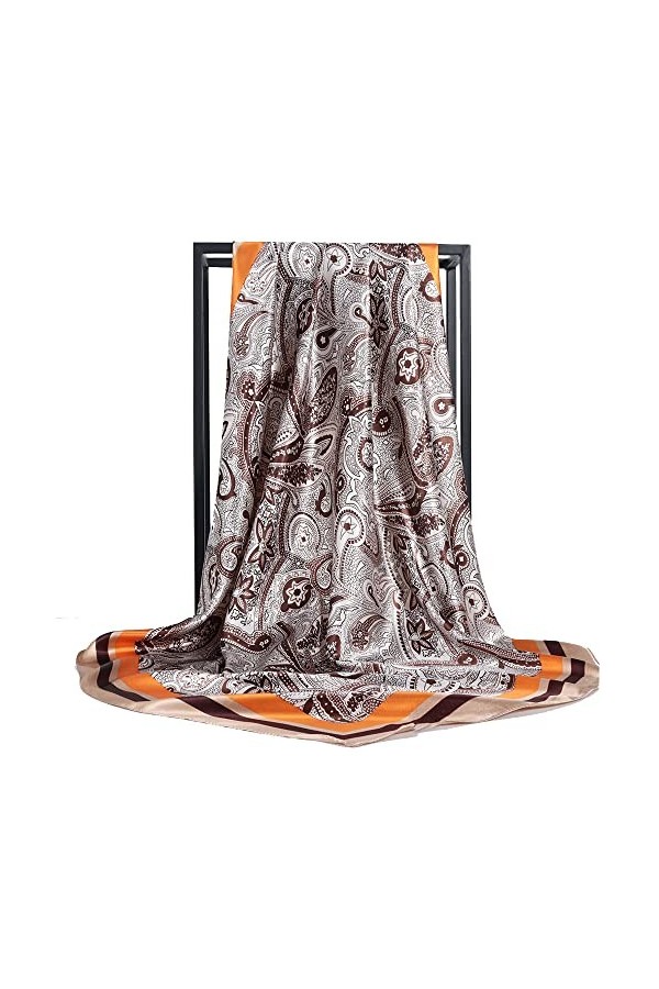 KOOYOL Foulard Carré de Soie Multi-motifs pour Femmes Accessoires Élégants Sentir soie Écharpes