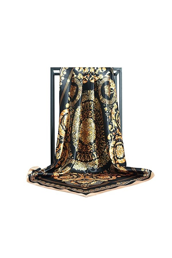 KOOYOL Foulard Carré de Soie Multi-motifs pour Femmes Accessoires Élégants Sentir soie Écharpes