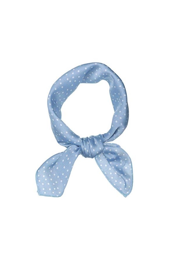 sourcing map 50cm Vintage Pois Carré Petite Écharpe Foulards Foulard Bleu 50 * 50 cm / 19,69 * 19,69 pouces L * W 