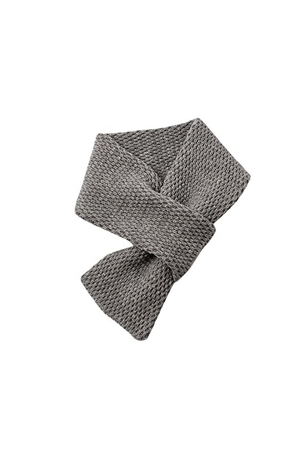 CUTeFiorino Lieblingsstück Écharpe unie, chaude, douce, épaisse écharpe en laine courte pour écharpes 40 cm, gris, taille uni