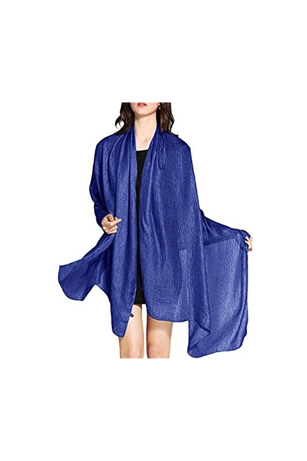 Wedtrend Foulard Châle Echarpe Femme Mariage en Lin Polyester Brillante Cache Bikini Maillot de Bain Plage Cover up, Ivoire, 