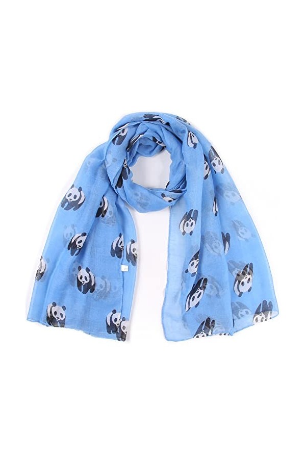 Echarpe Femme Léger Longues Infinity Foulards Animaux Panda Imprimer Écharpe Grande Douce Plage Crème Solaire Châle Wraps Fou