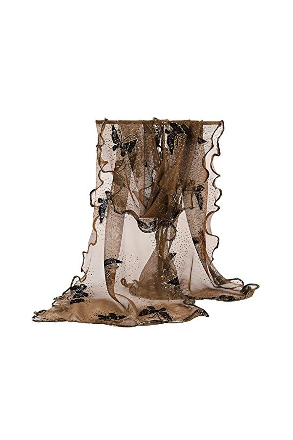 DAMILY Écharpe Rétro Brillante des Années 20 Papillon Soirée Châle Enveloppement de Cheveux en Maille Douce Pour Ceinture Éch