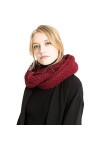 Freesiom Echarpe Femme Hiver Chaude Cachemire Tour de Cou Couleur Uni Cache Cou Mode Simple Elegant Douce Bordeaux 