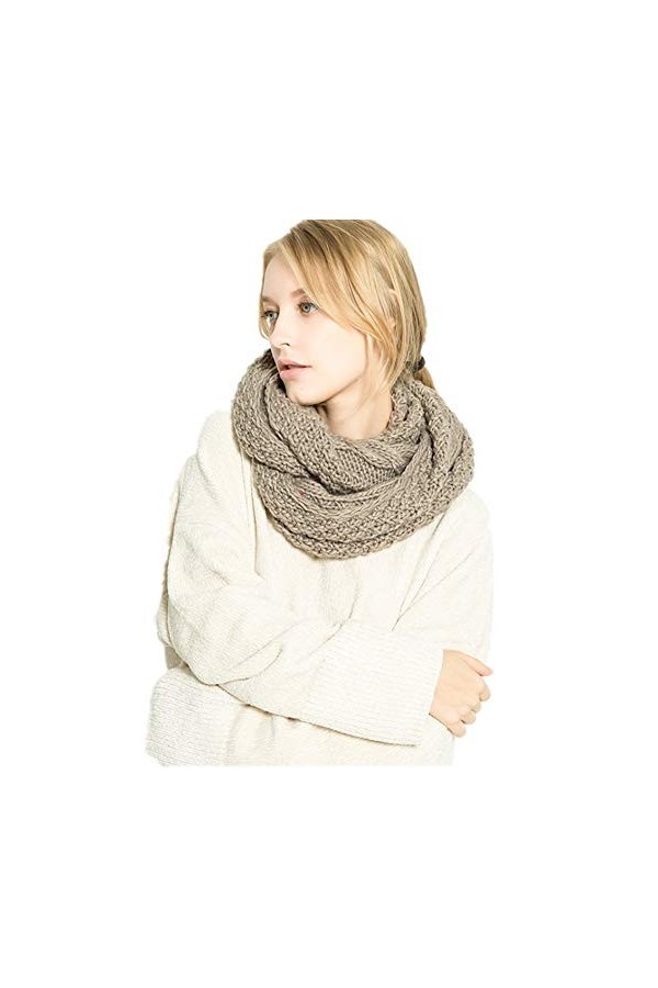 Freesiom Echarpe Femme Hiver Chaude Cachemire Tour de Cou Couleur Uni Cache Cou Mode Simple Elegant Douce Bordeaux 