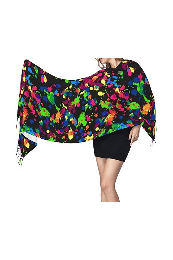 IUBBKI Foulard multicolore en forme de squelette de poisson pour femme et homme - Doux et chaud - Longue écharpe pour la tête