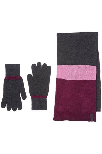PUMA Gants et écharpe Fundamentals Set L/XL Dark Gray Heather-Lilac Chiffon-Dark Purple