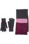 PUMA Gants et écharpe Fundamentals Set L/XL Dark Gray Heather-Lilac Chiffon-Dark Purple