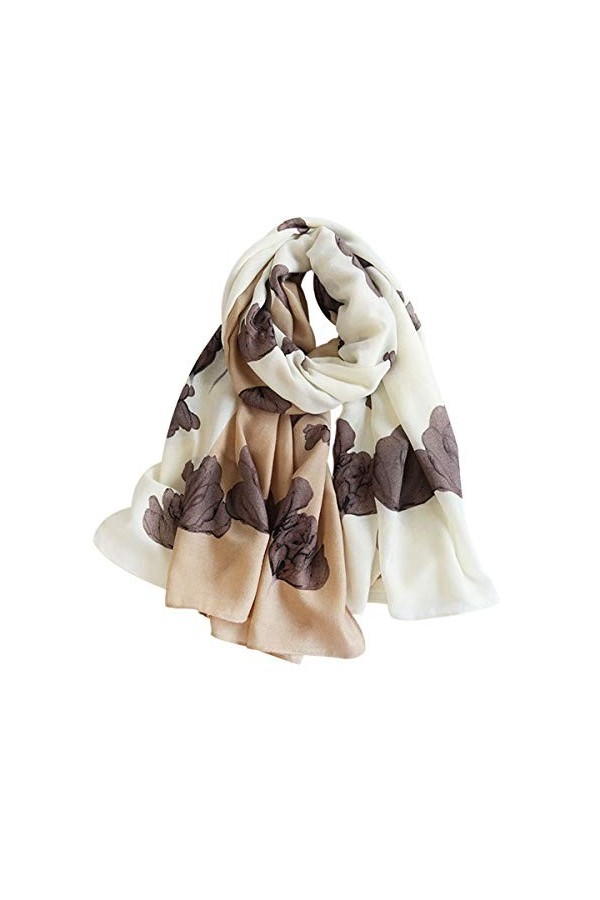 DEBAIJIA Femmes Echarpe Sensation Dame Foulard Léger Châles Wraps Neckerchief 180 * 90CM Beige Kaki