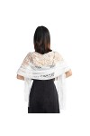 NiceYnn Châle Mariage Femme Echarpe Anniversaire en Dentelle Foulard Cheveux pour Robe de Soirée Floral Blanc