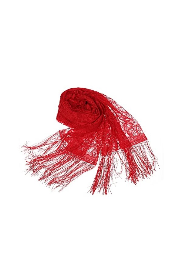 NiceYnn Châle Mariage Femme Echarpe Anniversaire en Dentelle Foulard Cheveux pour Robe de Soirée Floral Blanc