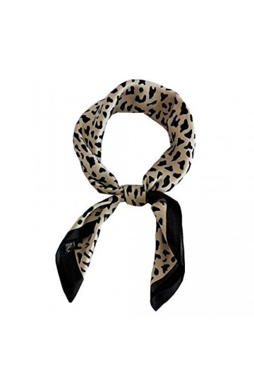 FONYVE Écharpe carrée en satin pour femme - 69,5 x 69,8 cm, 07 Stripe Beige, Medium