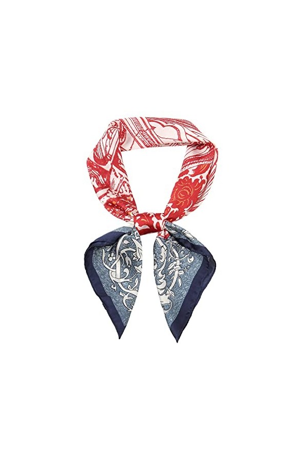 RIIQIICHY Foulard Femme Écharpe Etole Carré Bandana Multi-motifs70x70cm