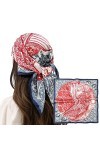 RIIQIICHY Foulard Femme Écharpe Etole Carré Bandana Multi-motifs70x70cm