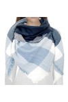 TMEOG Femme Foulard Écharpe Grand Plaid Echarpe Châle Automne Hiver Chaud Confortable Foulards Chale A_Marine 140X140cm 