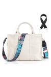 Wikay Sac à Main Cabas The Tote Bags pour Femme Sac Fourre-tout en Toile avec Fermeture éclair Grand Sacs de Voyage Tendance 