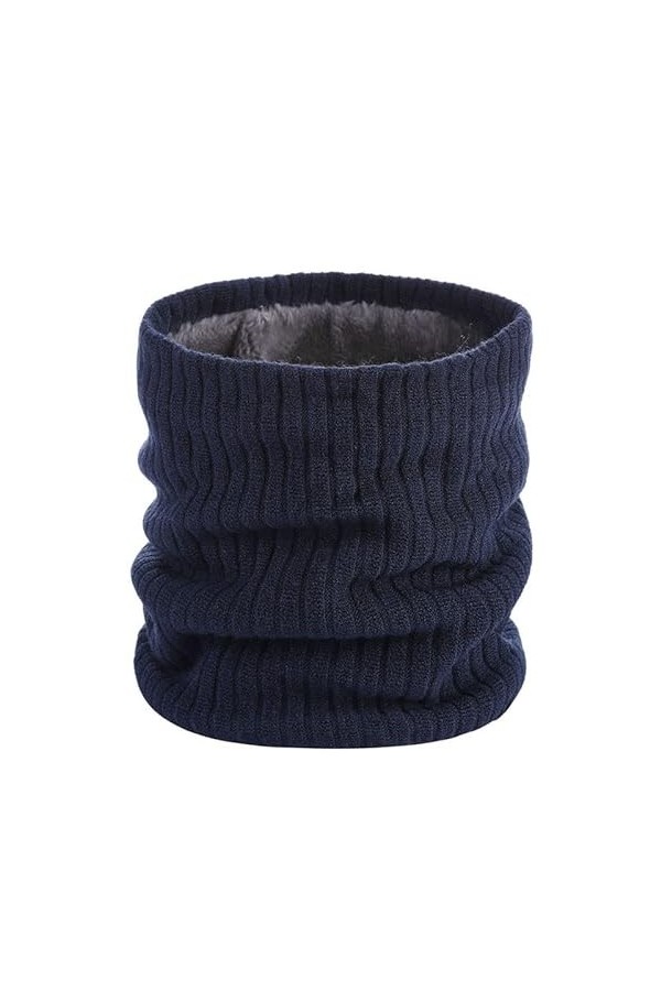 LETAO Écharpe tubulaire pour automne et hiver - Protection chaude du cou - Couleur unie - Bonnet tricoté
