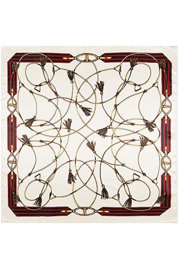 Foulard en soie pour femme - Grand carré Satin 90 cm - blanc - 89 cm