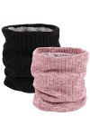 Col Écharpe Chauffant Hiver Cache-Cou Tricoté Homme et Femme Écharpe Infinie De Tube Doublée En Polaire Hiver Chaud Pour Cycl