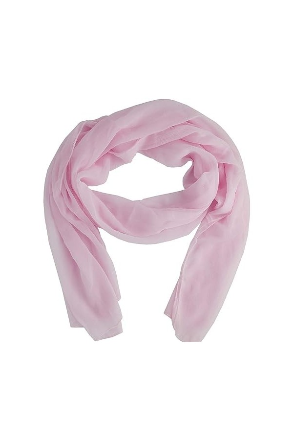 Lang Horn Écharpe transparente en mousseline de soie pour femmes, Orange, L