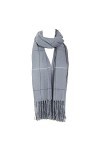 FYDRISE écharpe Femme Fille Automne Hiver en Cachemire Chaud à Carreaux et Frange 180 * 70cm Gris