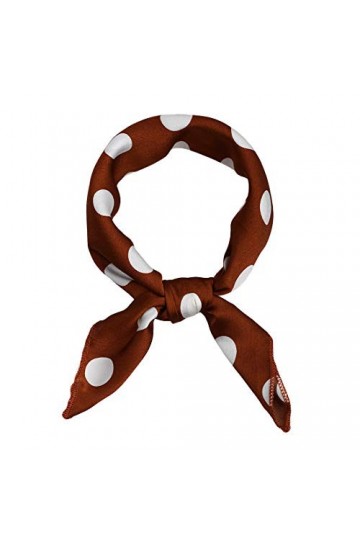 sourcing map 50cm 1950s Vintage Retro Pois Square Écharpe Tête Cou Écharpes Fanchon Foulard Caramel M