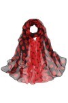 Dancila Dames Foulards En Soie Femmes Floral Imprimé Soie Mousseline De Soie Foulard Écharpe Wrap Foulards Foulard 155 * 50cm
