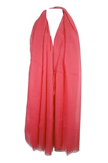 GFM® écharpe douce de couleurs unies pour une utilisation de jour ou de soirée au printemps et en été., PLN-60-CRLGLB-Rose co