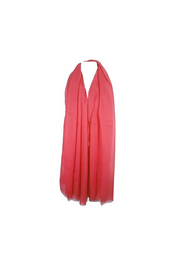 GFM® écharpe douce de couleurs unies pour une utilisation de jour ou de soirée au printemps et en été., PLN-60-CRLGLB-Rose co