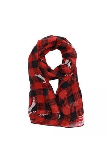 Lusofie Écharpe de Noël Echarpes et Foulards Femme dImpression de Renne Hiver Foulard à Carreaux Douce et Chaude Chale pour 
