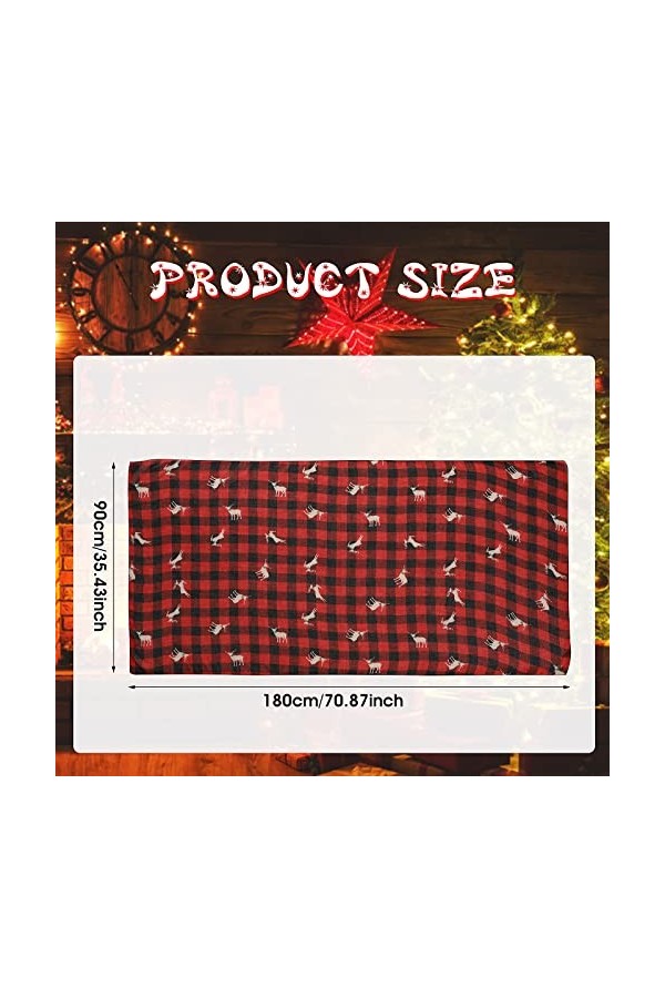 Lusofie Écharpe de Noël Echarpes et Foulards Femme dImpression de Renne Hiver Foulard à Carreaux Douce et Chaude Chale pour 