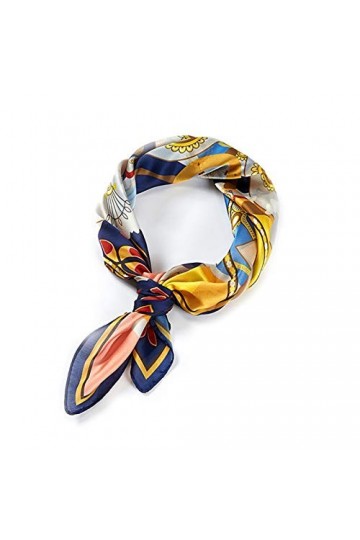 Leisofter Foulard Carré Femmes en soie Ècharpe Cheveux Bandeau Mouchoir Echarpe Carré Multi-motifs, 53cm x 53cm