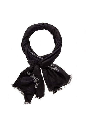 VIKINGS Foulard unisexe en tissu avec strass Floral, Schal Strass:Schwarz