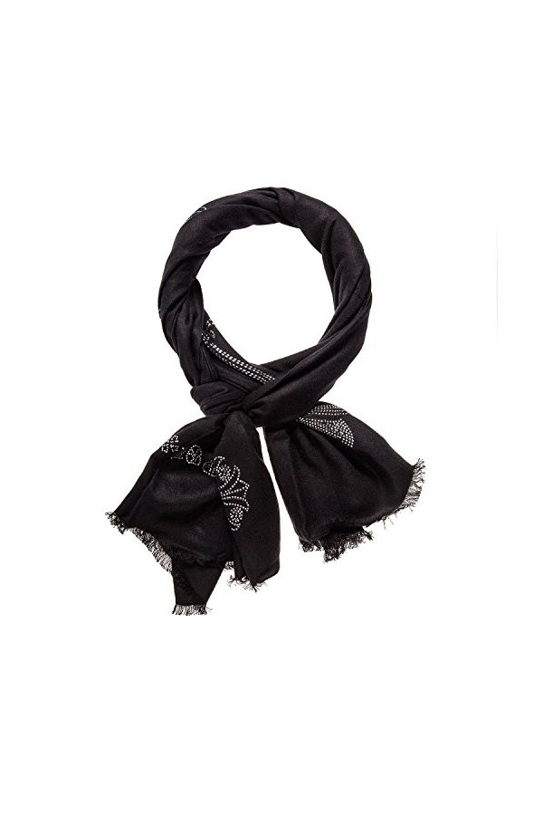 VIKINGS Foulard unisexe en tissu avec strass Floral, Schal Strass:Schwarz