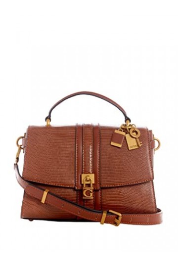 Guess Ginvera Elite Societ, Satchel Femme, Cognac